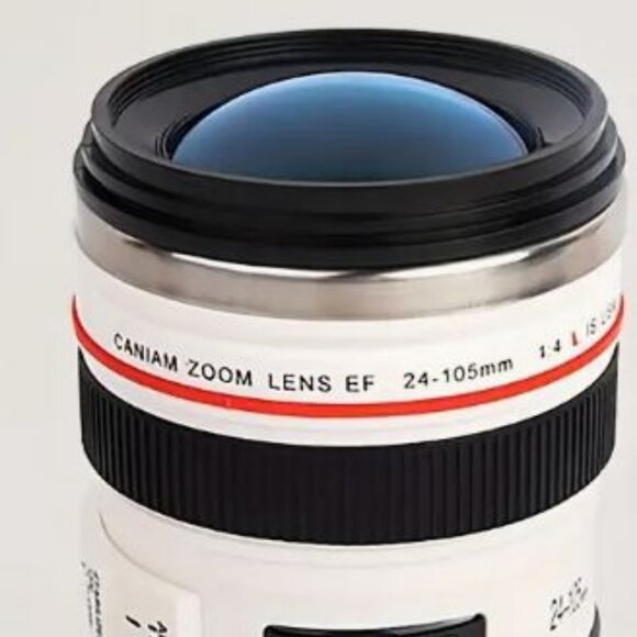 NWOT camera lens To Go cup white & black BPA free Great gift for a photographer! - Picture 8 of 8